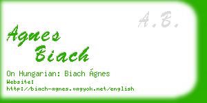 agnes biach business card